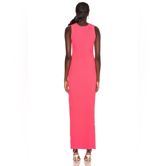 Helmut Lang Neon Pink Tank Maxi Dress with Slit - Picture 3 of 6